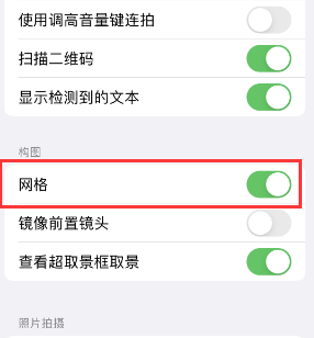 滴道苹果手机维修网点分享iPhone如何开启九宫格构图功能 